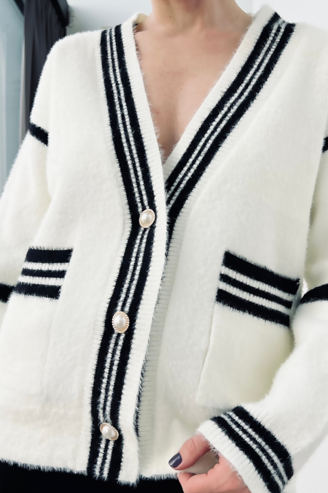 VROVELDA kardigán, Szín: fehér, IVET.HU - A te online butikod.