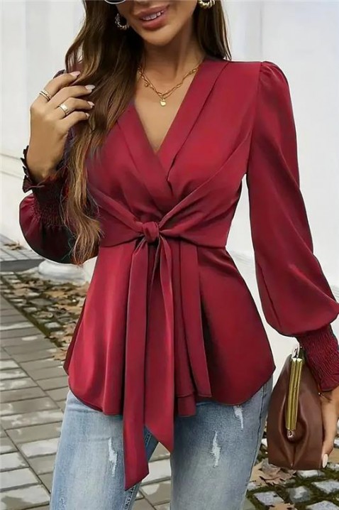 GIRFOLZA BORDO női blúz, Szín: bordó, IVET.HU - A te online butikod.