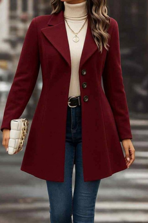 MENDIONA BORDO kabát, Szín: bordó, IVET.HU - A te online butikod.