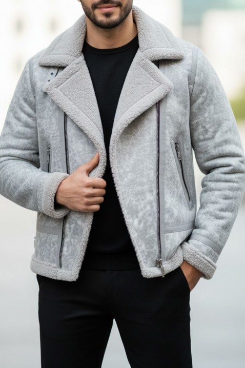 BERMENGO férfi kabát, Szín: világosszürke, IVET.HU - A te online butikod.