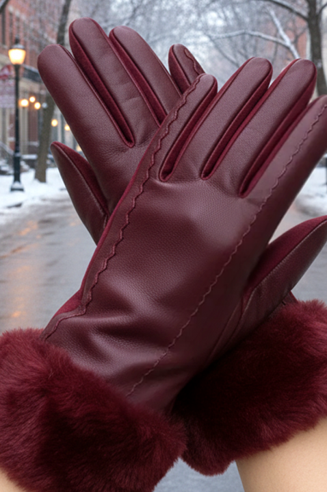 POLIARZA BORDO női kesztyű, Szín: bordó, IVET.HU - A te online butikod.