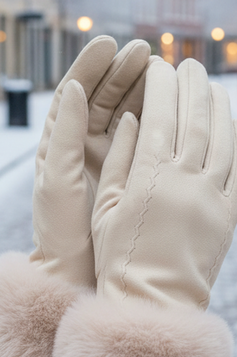 POLIARZA ECRU női kesztyű, Szín: ekrü, IVET.HU - A te online butikod.