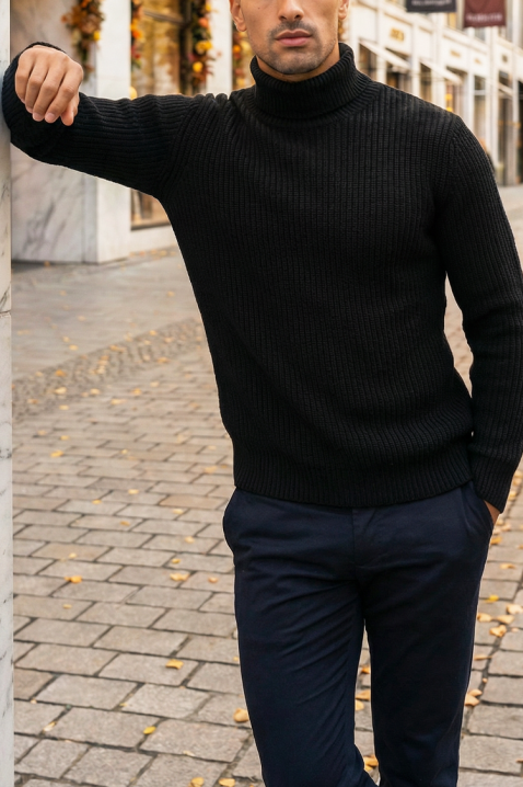 BERFEN BLACK férfi pulóver, Szín: fekete, IVET.HU - A te online butikod.