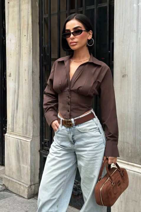 BANSOLTA BROWN női blúz, Szín: barna, IVET.HU - A te online butikod.