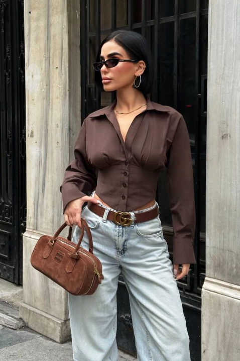 BANSOLTA BROWN női blúz, Szín: barna, IVET.HU - A te online butikod.