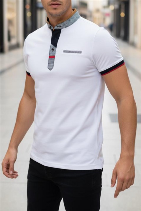 MAGZO WHITE férfi poló, Szín: fehér, IVET.HU - A te online butikod.