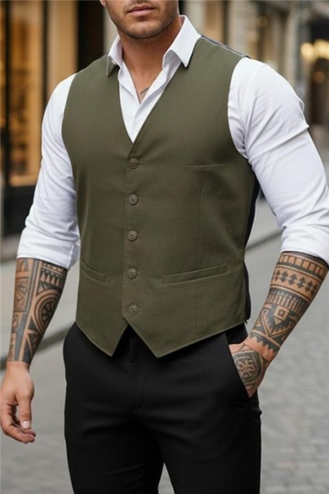 BROZON KHAKI férfi mellény, Szín: khaki, IVET.HU - A te online butikod.