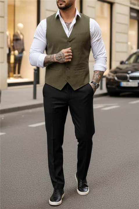 BROZON KHAKI férfi mellény, Szín: khaki, IVET.HU - A te online butikod.