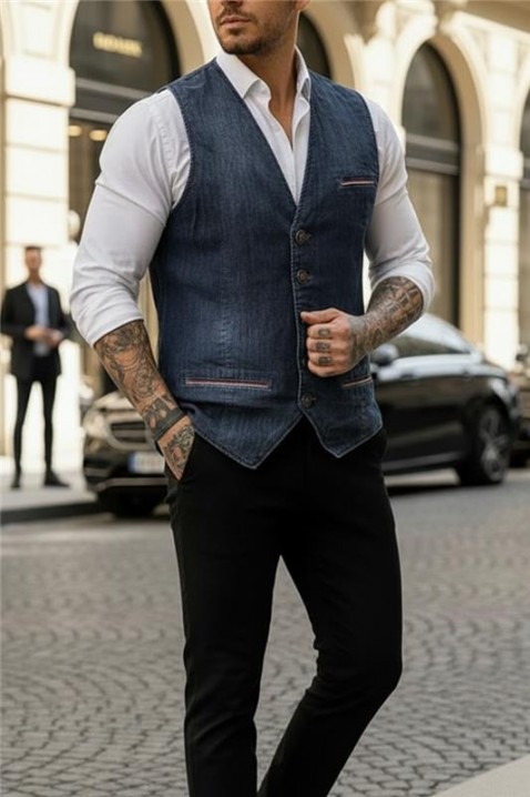 RALZONO férfi mellény, Szín: sötétkék, IVET.HU - A te online butikod.