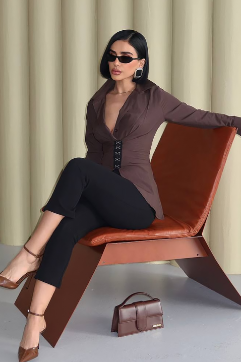 ZALORENA BROWN női blúz, Szín: barna, IVET.HU - A te online butikod.