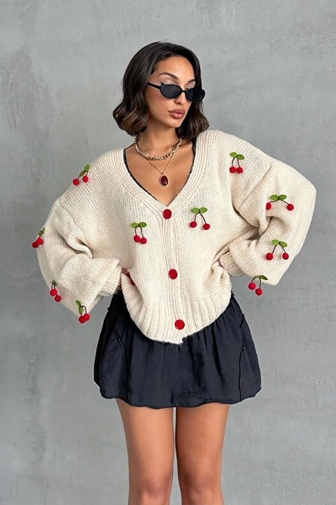 CHERINZA kardigán, Szín: fehér, IVET.HU - A te online butikod.