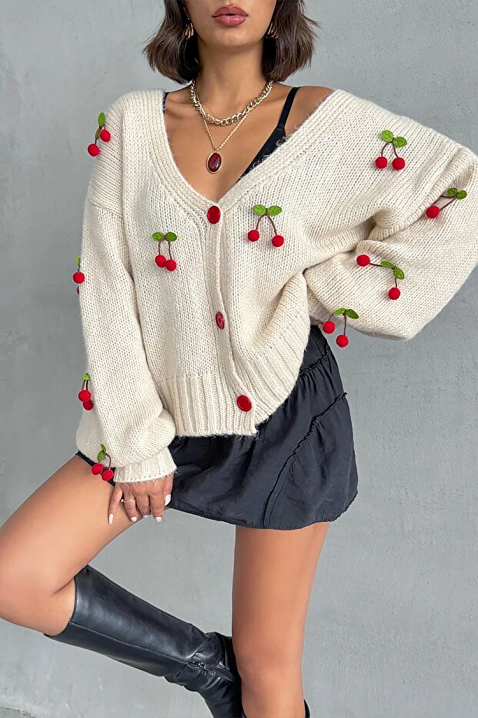 CHERINZA kardigán, Szín: fehér, IVET.HU - A te online butikod.