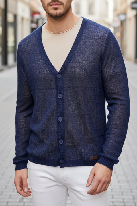 KALBER férfi kardigán, Szín: sötétkék, IVET.HU - A te online butikod.