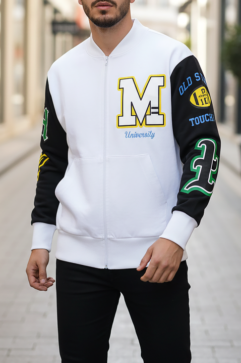 MONOLFO férfi kardigán, Szín: fehér, IVET.HU - A te online butikod.