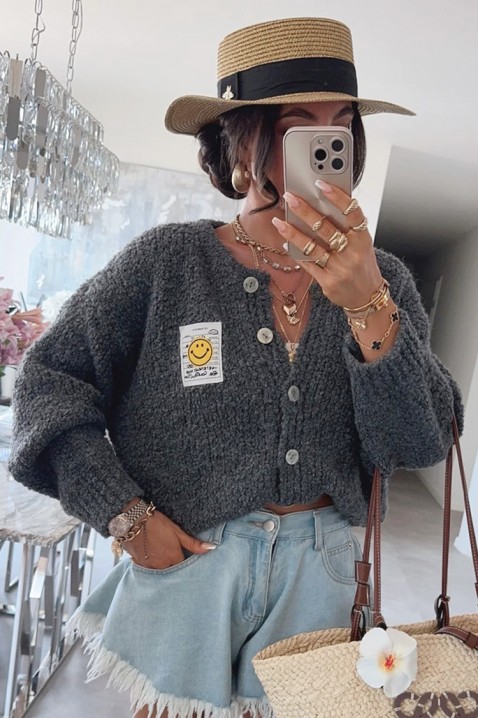 MOHVELDA GREY kardigán, Szín: szürke, IVET.HU - A te online butikod.