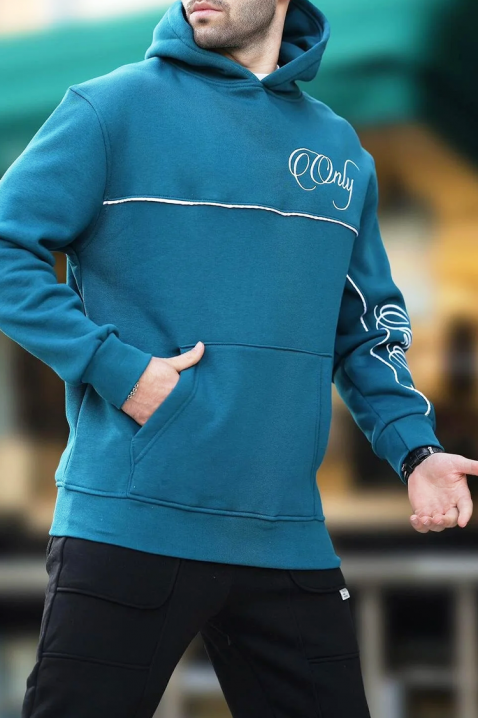 BROGOTO PETROL férfi pulóver, Szín: petrolkék, IVET.HU - A te online butikod.