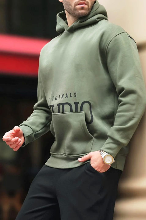 MAREFO KHAKI férfi pulóver, Szín: khaki, IVET.HU - A te online butikod.