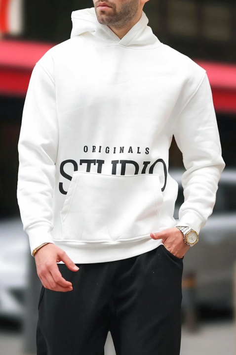 MAREFO WHITE férfi pulóver, Szín: fehér, IVET.HU - A te online butikod.