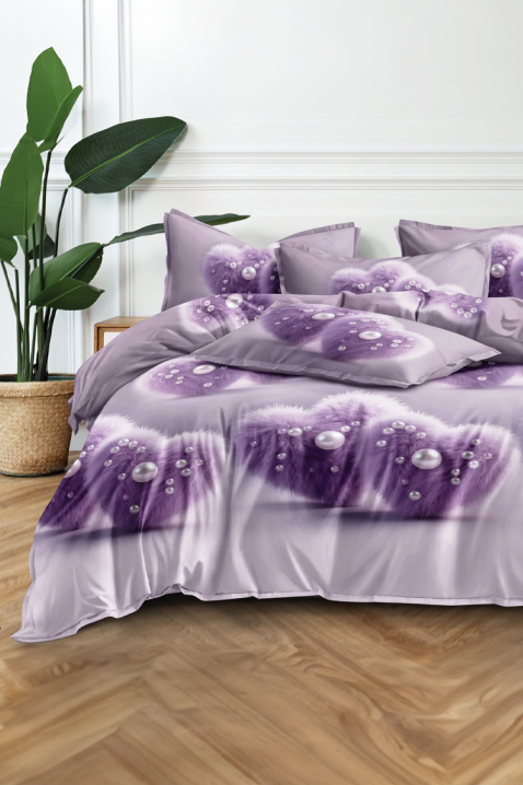 MELFISY ágyneműgarnitúra 200x220 cm pamut - 3 darabos, Szín: lila, IVET.HU - A te online butikod.