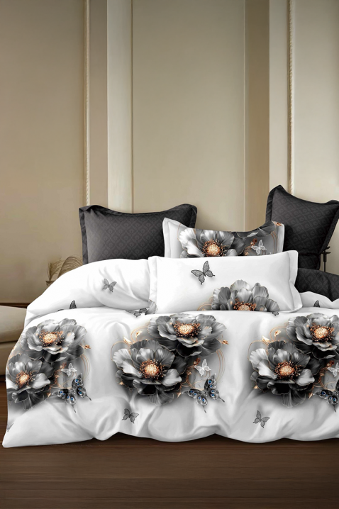 FRONELMY ágyneműgarnitúra 200x220 cm pamut - 4 darabos, Szín: fehér, IVET.HU - A te online butikod.