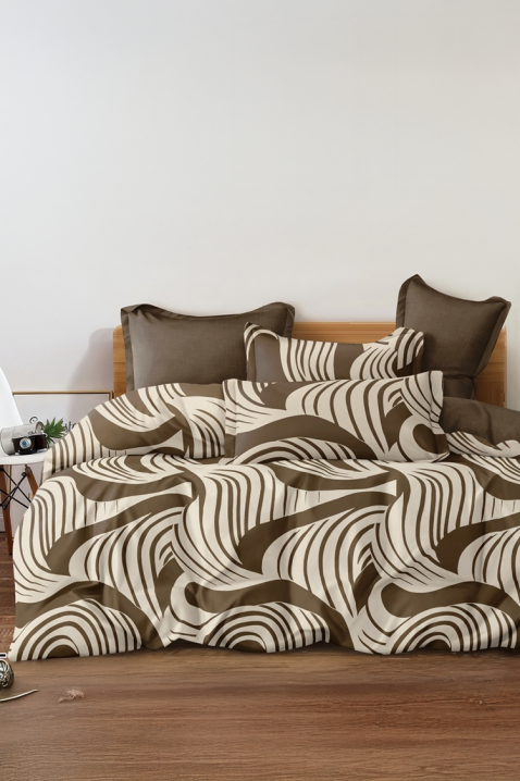 MAXELGY ágyneműgarnitúra 200x220 cm pamut - 4 darabos, Szín: barna, IVET.HU - A te online butikod.