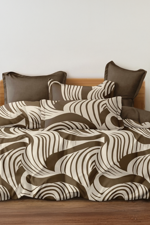 MAXELGY ágyneműgarnitúra 200x220 cm pamut - 4 darabos, Szín: barna, IVET.HU - A te online butikod.