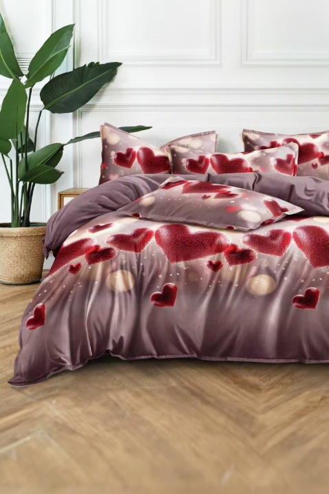 FLOMEGY ágyneműgarnitúra 200x220 cm pamut - 3 darabos, Szín: lila, IVET.HU - A te online butikod.