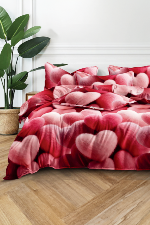 IRMOLDY ágyneműgarnitúra 200x220 cm pamut - 3 darabos, Szín: piros, IVET.HU - A te online butikod.