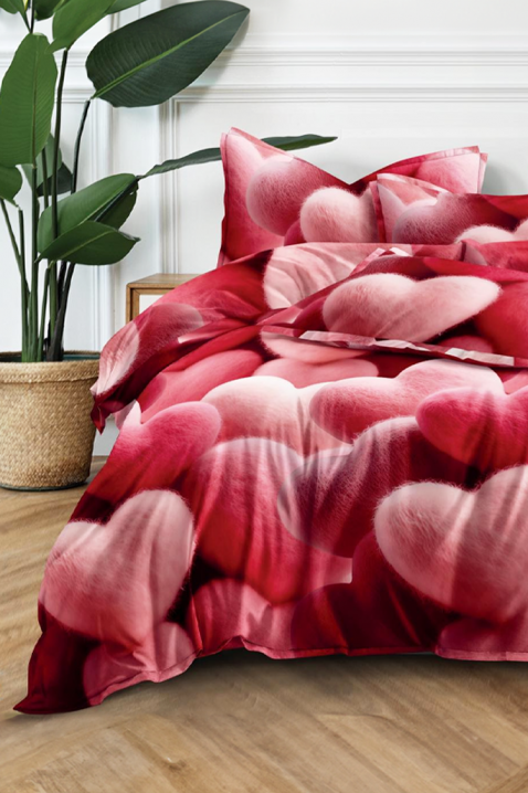 IRMOLDY ágyneműgarnitúra 200x220 cm pamut - 3 darabos, Szín: piros, IVET.HU - A te online butikod.