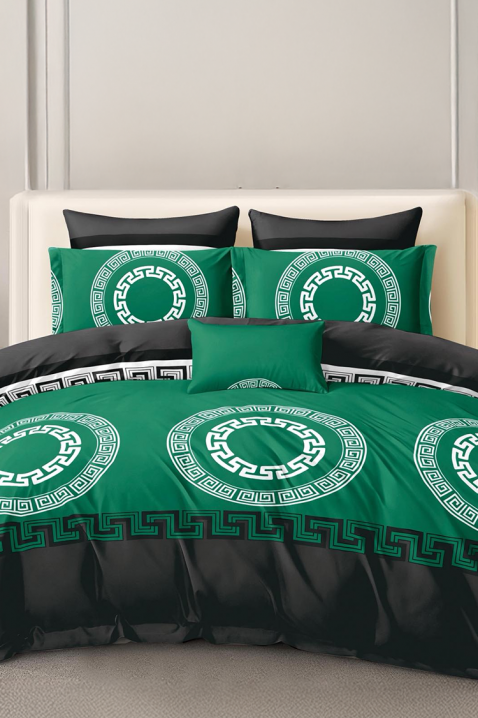 VERPOLDY GREEN ágyneműgarnitúra 200x220 cm pamut - 4 darabos, Szín: zöld, IVET.HU - A te online butikod.