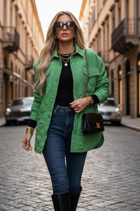 PLORILDA GREEN kabát, Szín: zöld, IVET.HU - A te online butikod.