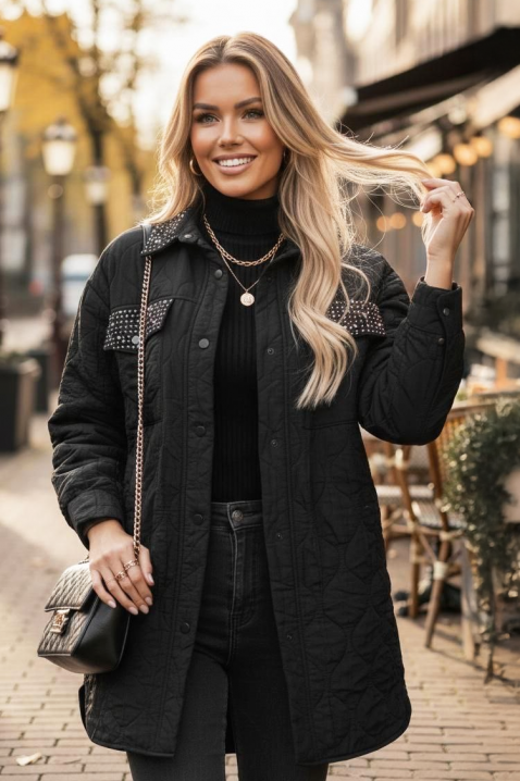 PLORILDA BLACK kabát, Szín: fekete, IVET.HU - A te online butikod.