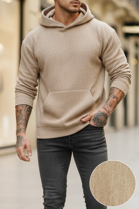 MINREFO férfi pulóver, Szín: bézs, IVET.HU - A te online butikod.