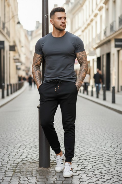 TIRZO BLACK férfi nadrág, Szín: fekete, IVET.HU - A te online butikod.