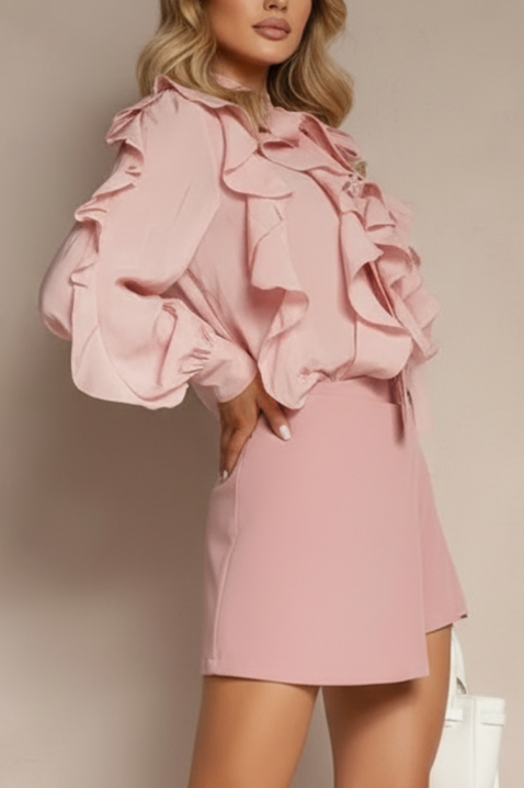 VOLANDA PUDRA női blúz, Szín: púderrózsaszín, IVET.HU - A te online butikod.