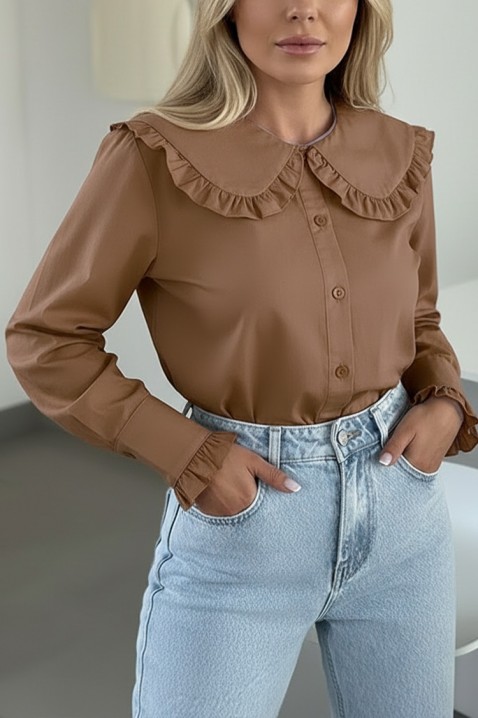AFETINA BROWN női blúz, Szín: barna, IVET.HU - A te online butikod.