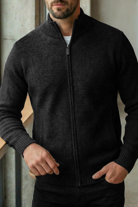 TIMBO BLACK férfi kardigán, Szín: fekete, IVET.HU - A te online butikod.