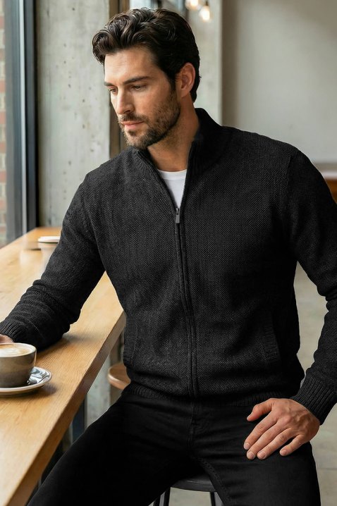 TIMBO BLACK férfi kardigán, Szín: fekete, IVET.HU - A te online butikod.