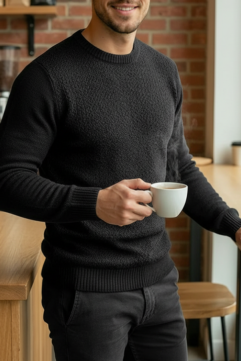 KARELDO BLACK férfi pulóver, Szín: fekete, IVET.HU - A te online butikod.