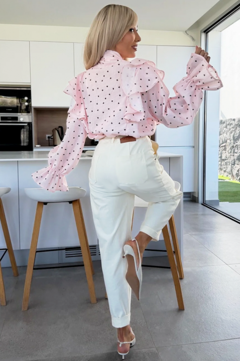 SROVOLZA PUDRA női blúz, Szín: púderrózsaszín, IVET.HU - A te online butikod.