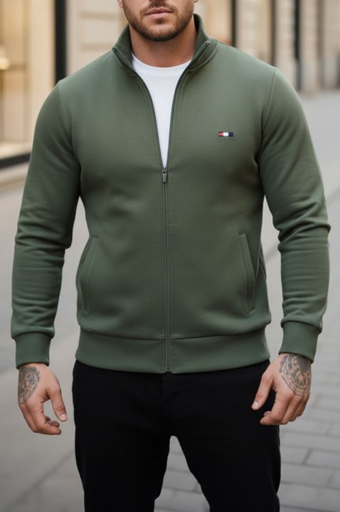 NORONO KHAKI férfi kardigán, Szín: khaki, IVET.HU - A te online butikod.