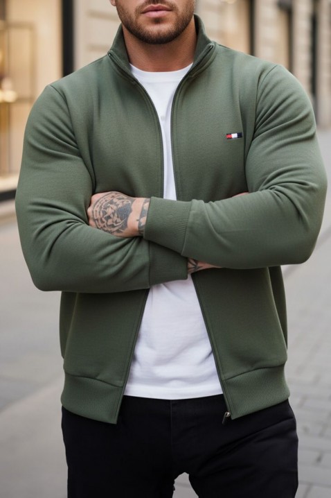 NORONO KHAKI férfi kardigán, Szín: khaki, IVET.HU - A te online butikod.