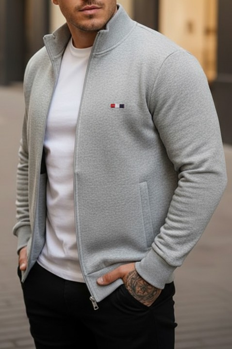 NORONO LIGHT GREY férfi kardigán, Szín: világosszürke, IVET.HU - A te online butikod.