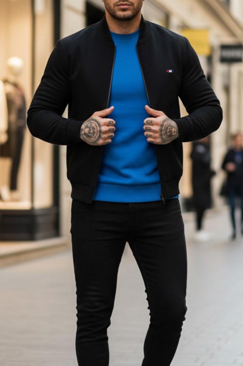 NORONO BLACK férfi kardigán, Szín: fekete, IVET.HU - A te online butikod.