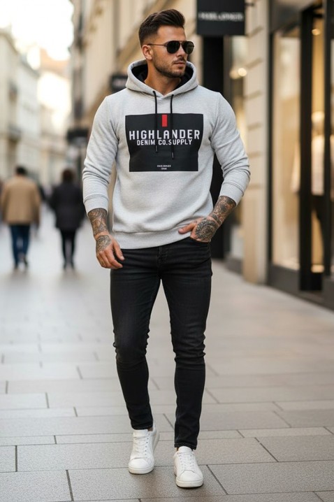 MEFRIDO LIGHT GREY férfi pulóver, Szín: világosszürke, IVET.HU - A te online butikod.