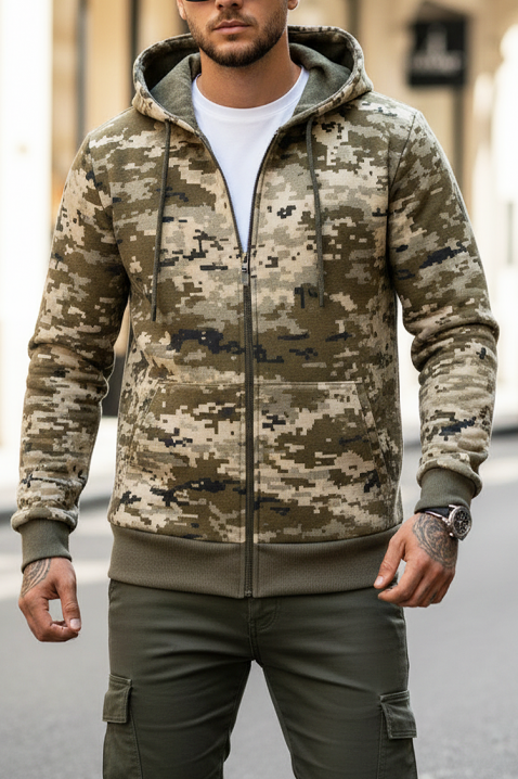 DERIFO férfi kardigán, Szín: khaki, IVET.HU - A te online butikod.