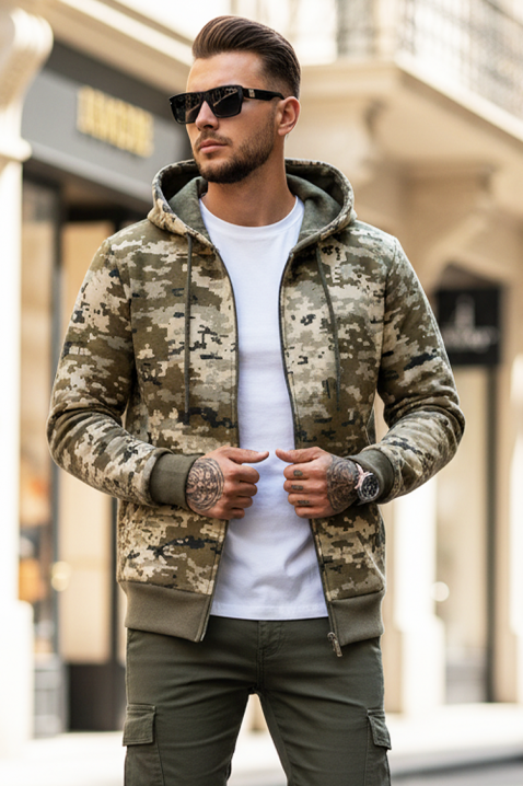 DERIFO férfi kardigán, Szín: khaki, IVET.HU - A te online butikod.