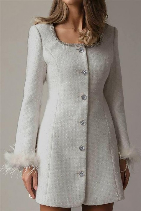 MIRFELDA WHITE ruha, Szín: fehér, IVET.HU - A te online butikod.