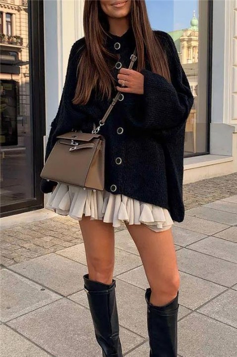 NIVELZA BLACK kardigán, Szín: fekete, IVET.HU - A te online butikod.