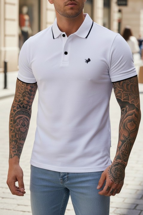 MORIFO WHITE férfi poló, Szín: fehér, IVET.HU - A te online butikod.